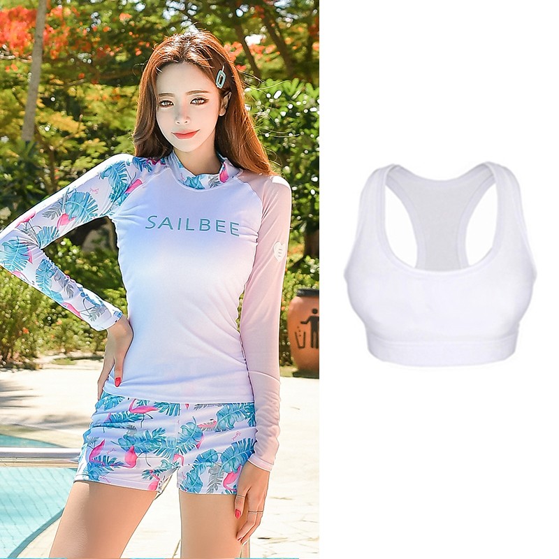 Flamingo shirt + shorts + bra
